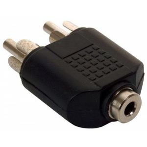 Adaptador de 2 conectores RCA a jack 3,5 mm, estéreo