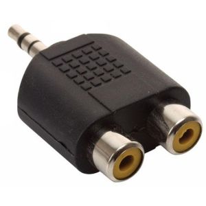 Adaptador de conector 3,5 mm a 2 jacks RCA, estéreo