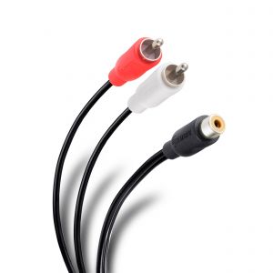 Cable RCA 2 conector a jack de 15 cm, ultradelgado