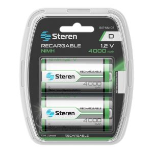 Paquete de 2 baterías recargables "D" NiMH 4000 mAh