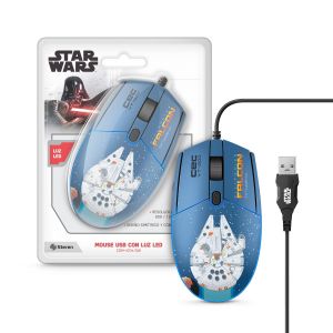 Mouse USB 800 / 1200 / 1600 DPI con luz LED Star Wars©